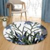 Running Iris Round Carpet Floor Rug Living Room Bedroom Decor Round Area Rug Carpet