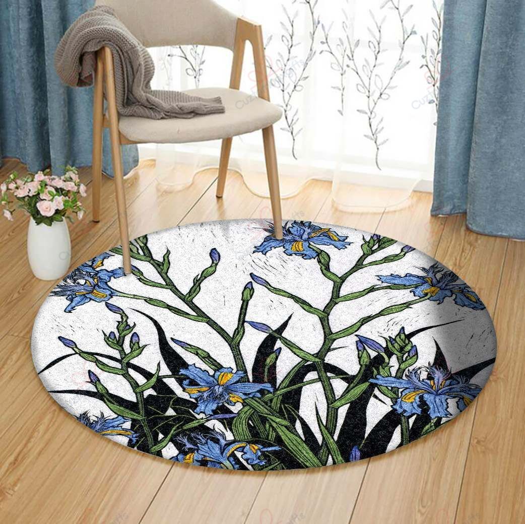 Running Iris Round Carpet Floor Rug Living Room Bedroom Decor Round Area Rug Carpet Running Iris Round Carpet Floor Rug Living Room Bedroom Decor Round Area Rug Carpet