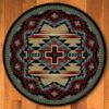 Rustic Cross Southwest Round Carpet Floor Rug Living Room Bedroom Decor Round Area Rug Carpet