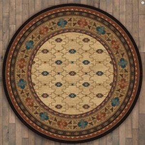 Rustic Elegance Round Carpet Floor Rug Living Room Bedroom Decor Round Area Rug Carpet