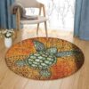 Rustic Turtle Round Carpet Floor Rug Living Room Bedroom Decor Round Area Rug Carpet