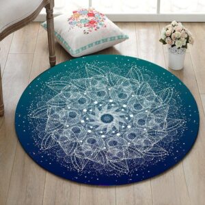 Sacred Geometry Round Carpet Floor Rug Living Room Bedroom Decor Round Area Rug Carpet