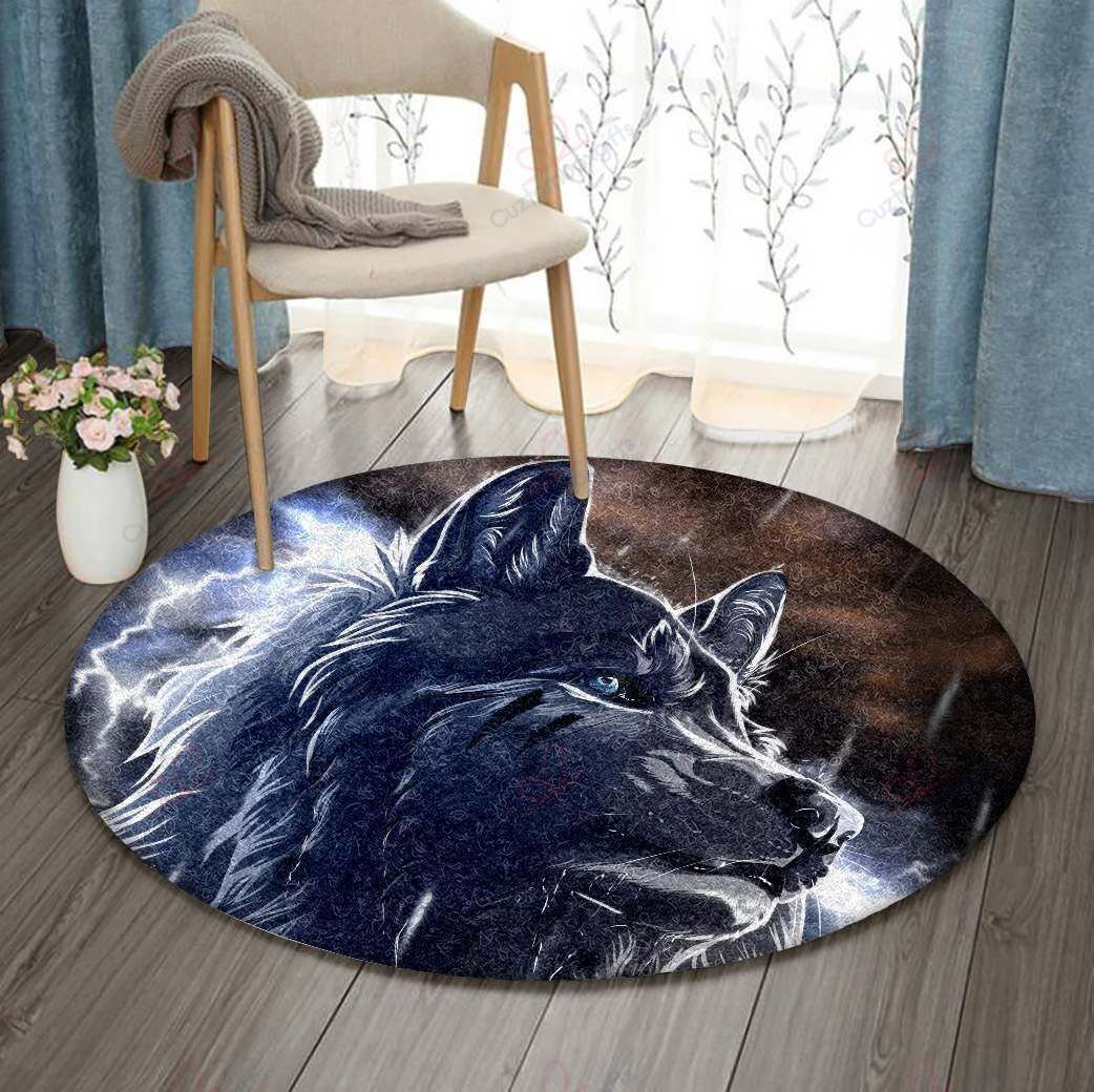 Sad Wolf Round Carpet Floor Rug Living Room Bedroom Decor Round Area Rug Carpet Sad Wolf Round Carpet Floor Rug Living Room Bedroom Decor Round Area Rug Carpet