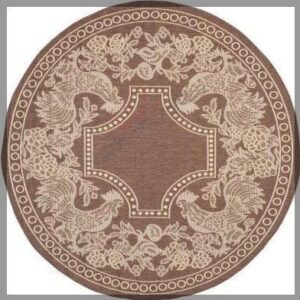 Safavieh Courtyard Chocolate Round Carpet Floor Rug Living Room Bedroom Decor Round Area Rug Carpet