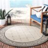 Safavieh Courtyard Laurene Round Carpet Floor Rug Living Room Bedroom Decor Round Area Rug Carpet