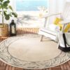 Safavieh Courtyard Marilynn Round Carpet Floor Rug Living Room Bedroom Decor Round Area Rug Carpet