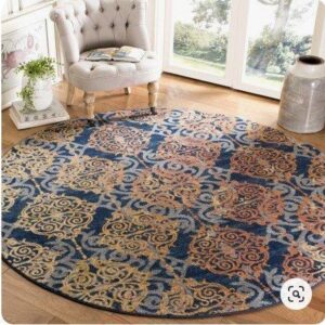 Safavieh Evoke Keith Damask Round Carpet Floor Rug Living Room Bedroom Decor Round Area Rug Carpet