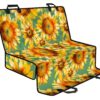 Sage Watercolor Sunflower Pattern Print Pet Car Back Seat Cover - 0a10aa5e85e9