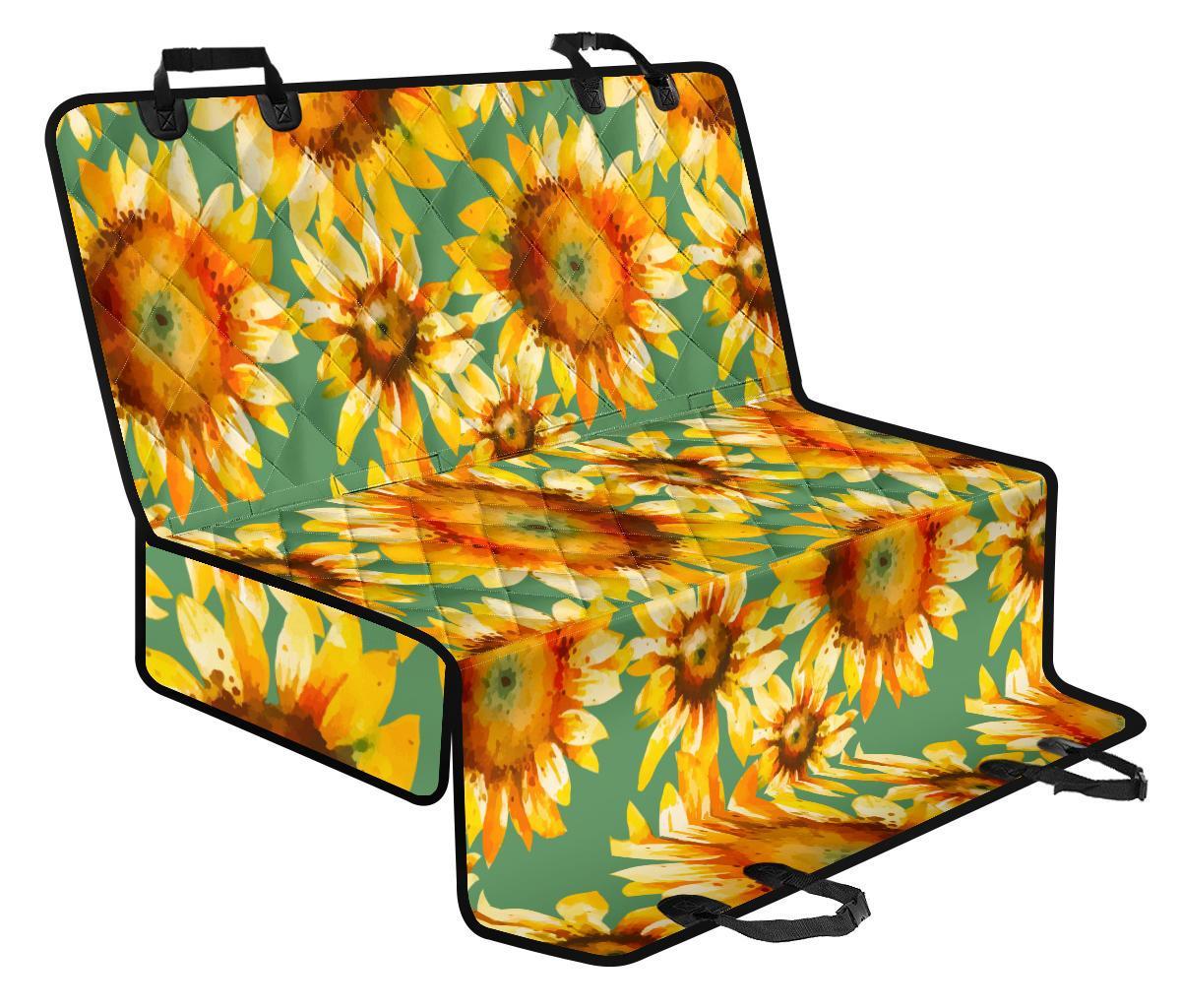 Sage Watercolor Sunflower Pattern Print Pet Car Back Seat Cover - 0a10aa5e85e9 Sage Watercolor Sunflower Pattern Print Pet Car Back Seat Cover - 0a10aa5e85e9