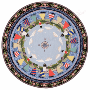 Sailboat Lighthouse Round Carpet Floor Rug Living Room Bedroom Decor Round Area Rug Carpet