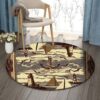Sailing Round Carpet Floor Rug Living Room Bedroom Decor Round Area Rug Carpet
