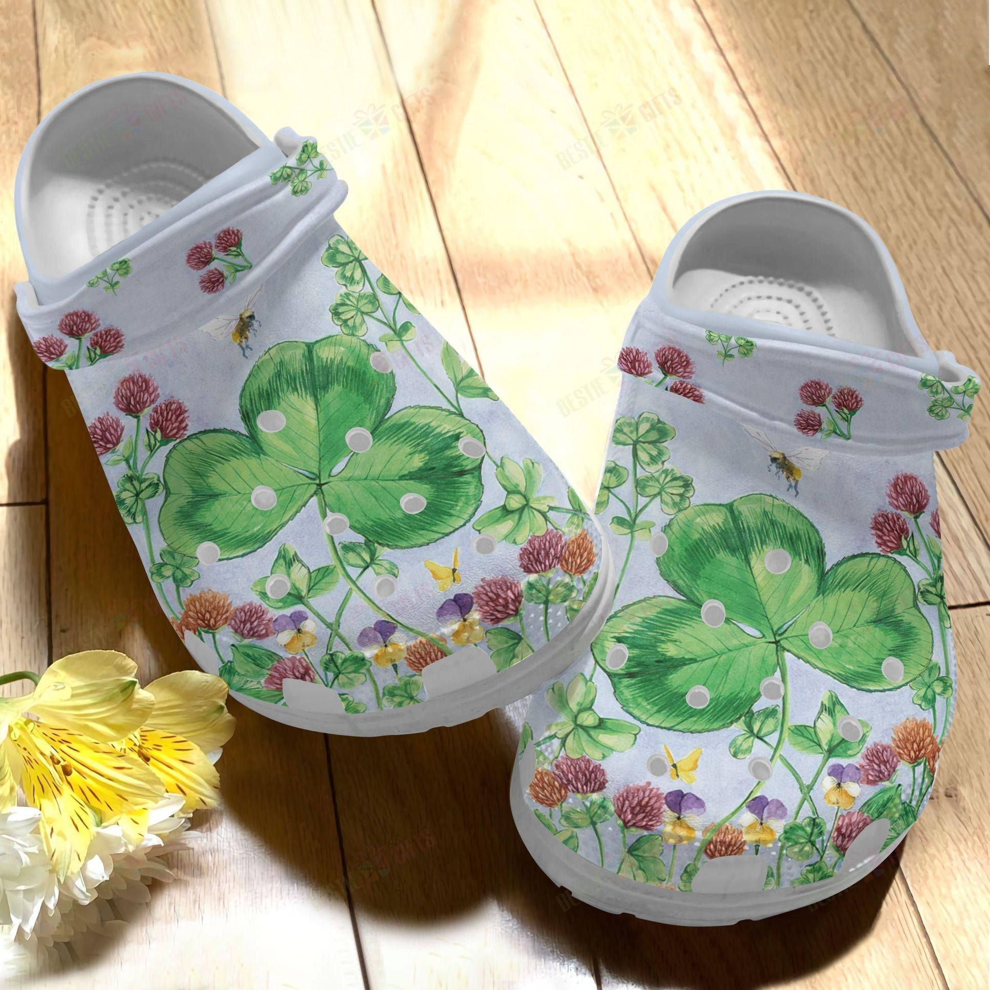 Saint Patrick Crocs Clog Classic Clog Whitesole Lucky Symbols Shoes Saint Patrick Crocs Clog Classic Clog Whitesole Lucky Symbols Shoes