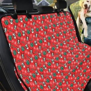 Salmon And Green Christmas Cow Car Back Seat Cover Dog Car Seat Covers - 70dcce46e3d6