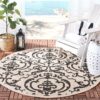 Sand And Black Round Carpet Floor Rug Living Room Bedroom Decor Round Area Rug Carpet