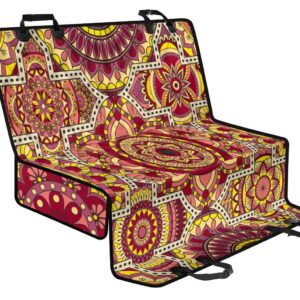 Sangria Mandala Bohemian Pattern Print Pet Car Back Seat Cover - e590eb548c0f