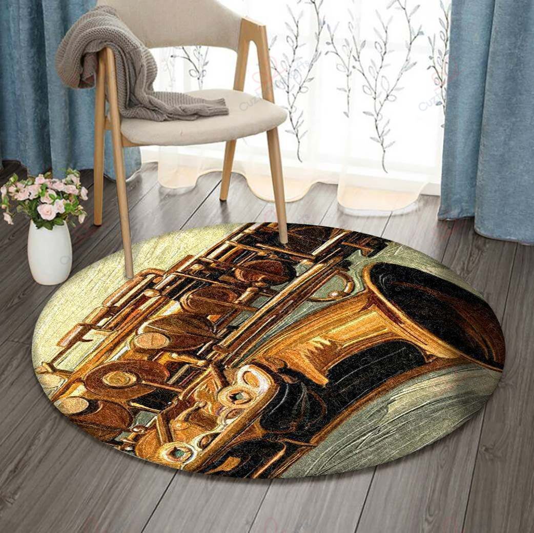 Saxophones Round Carpet Floor Rug Living Room Bedroom Decor Round Area Rug Carpet Saxophones Round Carpet Floor Rug Living Room Bedroom Decor Round Area Rug Carpet