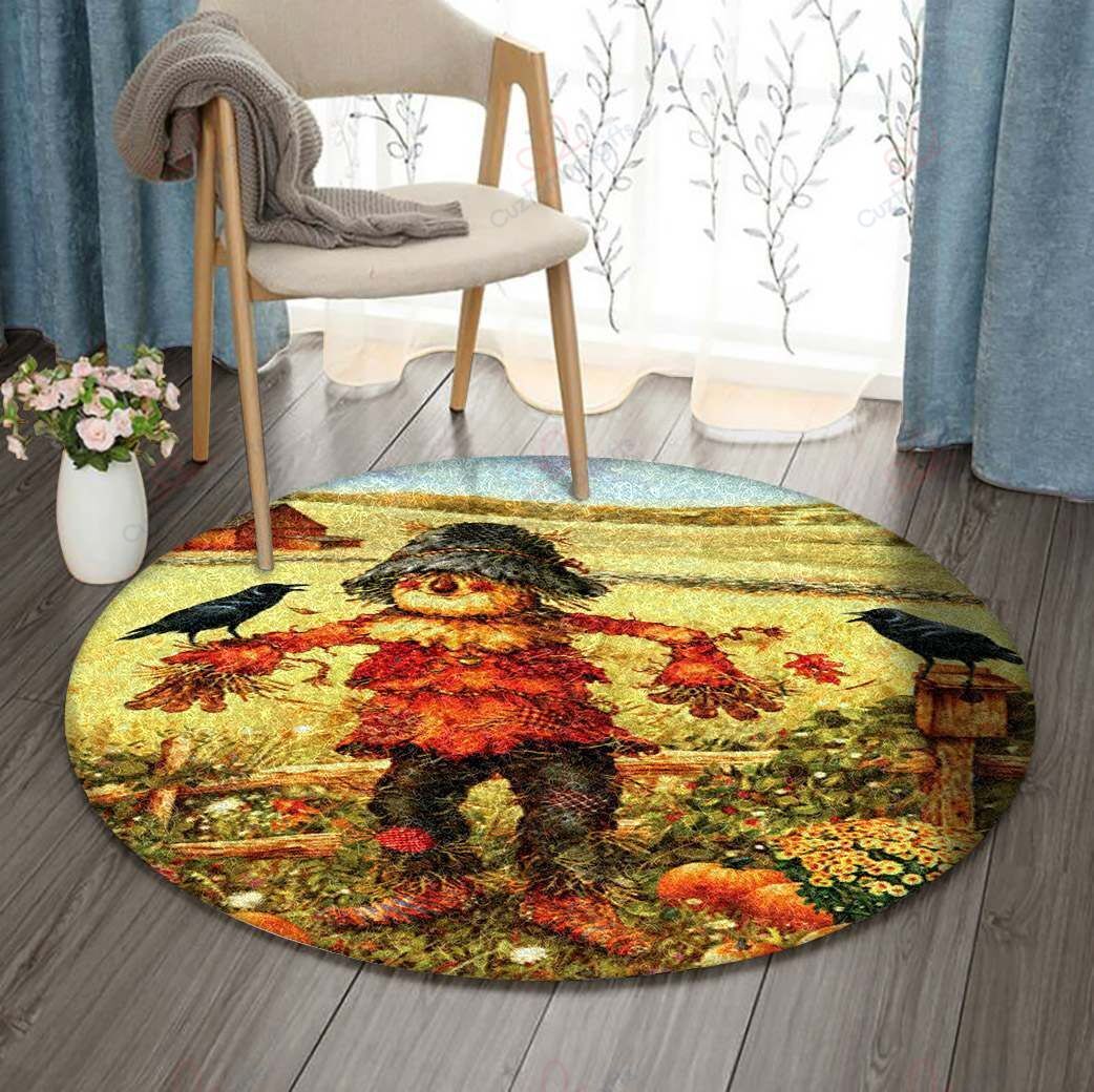 Scarecrow Round Carpet Floor Rug Living Room Bedroom Decor Round Area Rug Carpet Scarecrow Round Carpet Floor Rug Living Room Bedroom Decor Round Area Rug Carpet