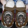 Scary Skull Native America Crocs Clog Shoes – Native Tattoo Skull Shoes Crocbland Clog Birthday Gifts For  Men Friends Son