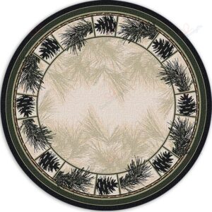 Scenic Pines Round Carpet Floor Rug Living Room Bedroom Decor Round Area Rug Carpet