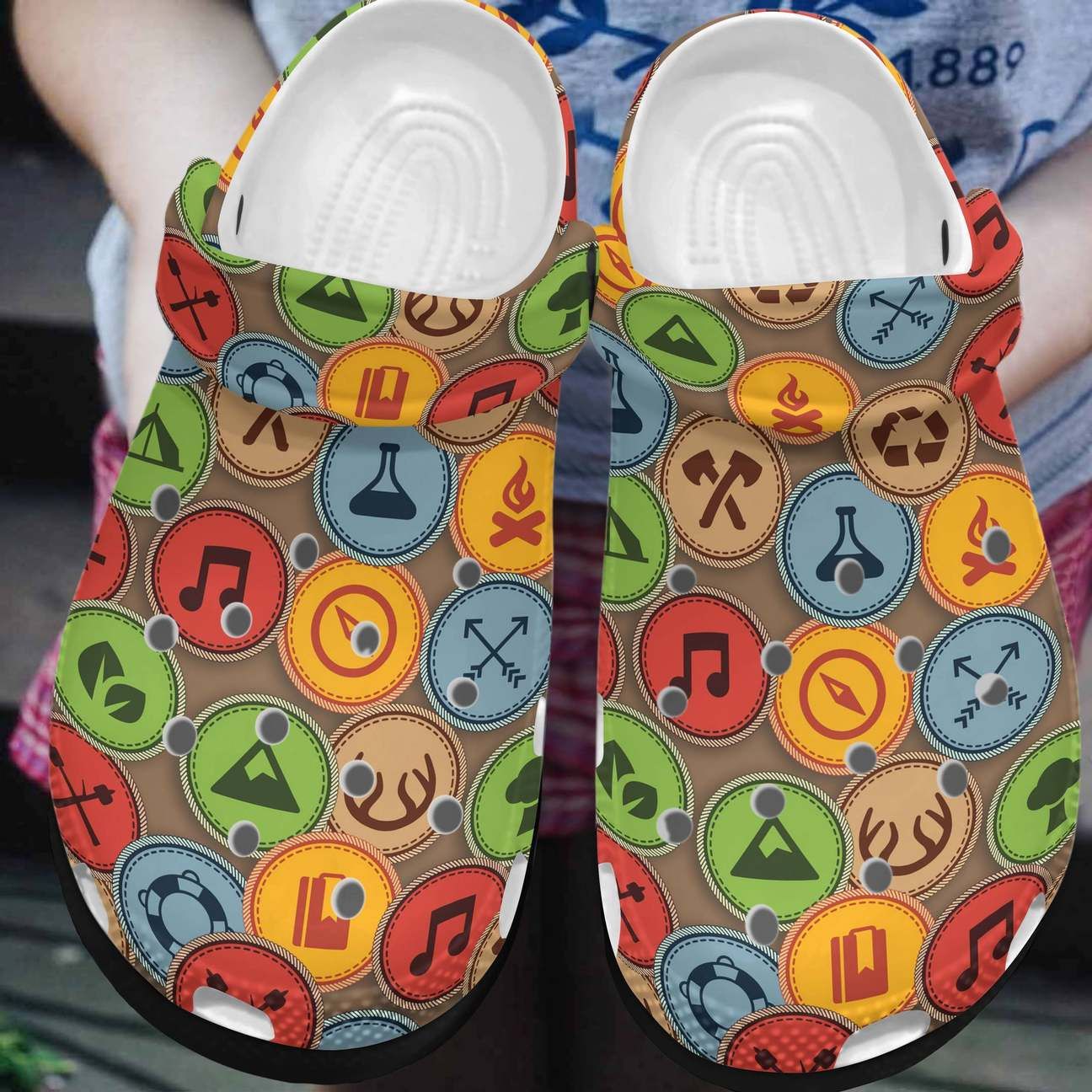 Scouting Personalized Clog Custom Crocs Comfortablefashion Style Comfortable For Women Men Kid Print 3D Merit Badges Scouting Personalized Clog Custom Crocs Comfortablefashion Style Comfortable For Women Men Kid Print 3D Merit Badges