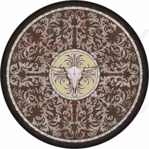Scrimshaw Ranch Round Carpet Floor Rug Living Room Bedroom Decor Round Area Rug Carpet