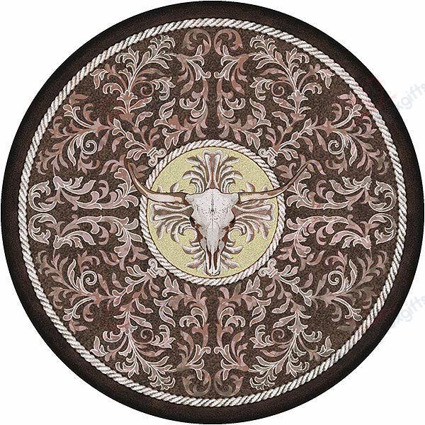 Scrimshaw Ranch Round Carpet Floor Rug Living Room Bedroom Decor Round Area Rug Carpet Scrimshaw Ranch Round Carpet Floor Rug Living Room Bedroom Decor Round Area Rug Carpet