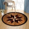 Sea Compass Round Carpet Floor Rug Living Room Bedroom Decor Round Area Rug Carpet