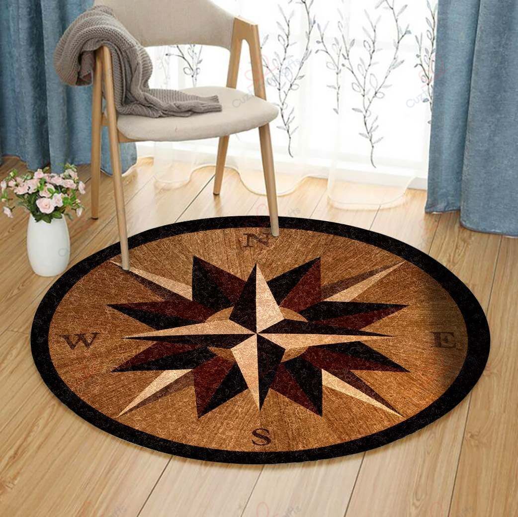 Sea Compass Round Carpet Floor Rug Living Room Bedroom Decor Round Area Rug Carpet Sea Compass Round Carpet Floor Rug Living Room Bedroom Decor Round Area Rug Carpet