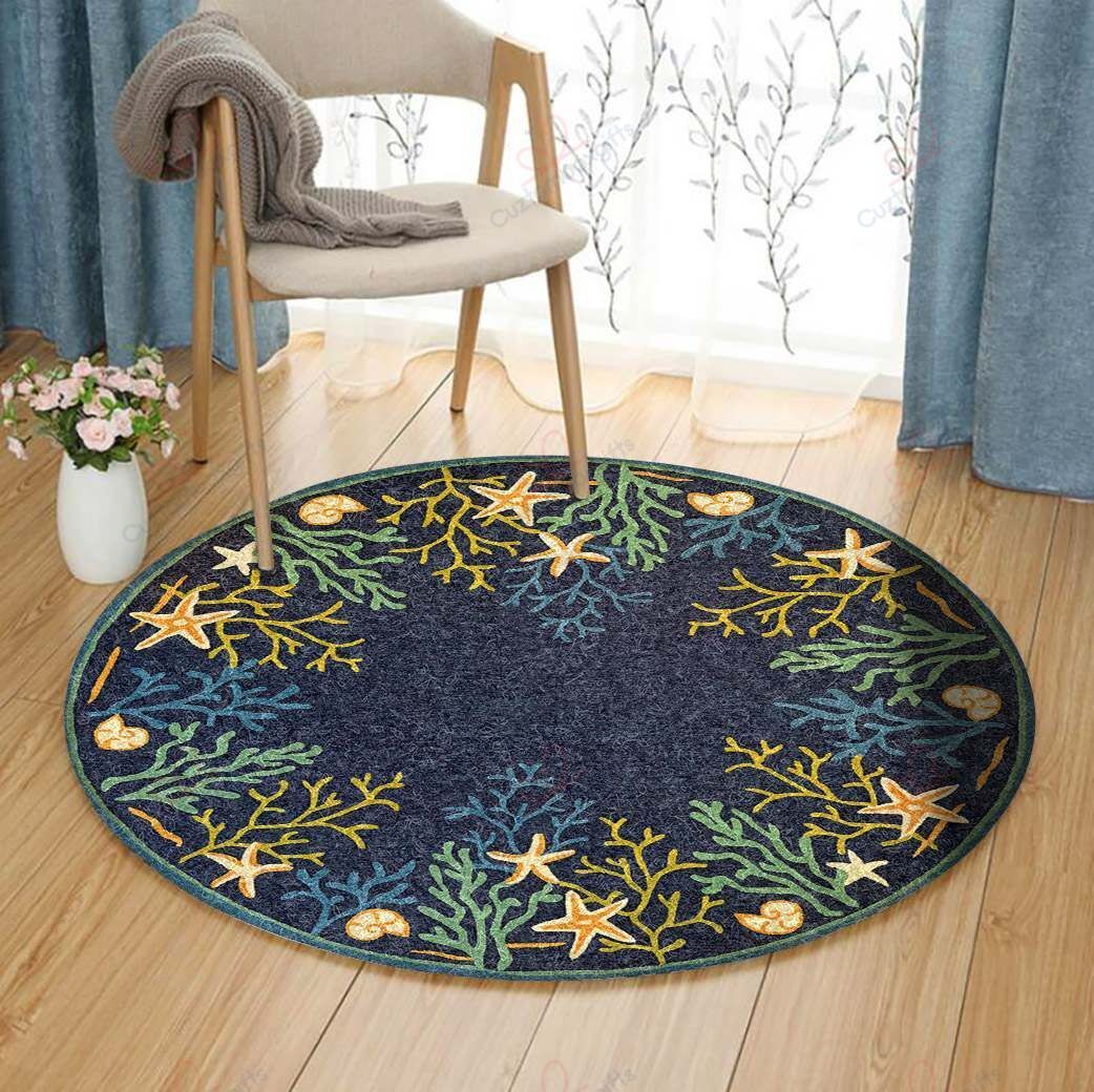Sea Life Round Carpet Floor Rug Living Room Bedroom Decor Round Area Rug Carpet Sea Life Round Carpet Floor Rug Living Room Bedroom Decor Round Area Rug Carpet