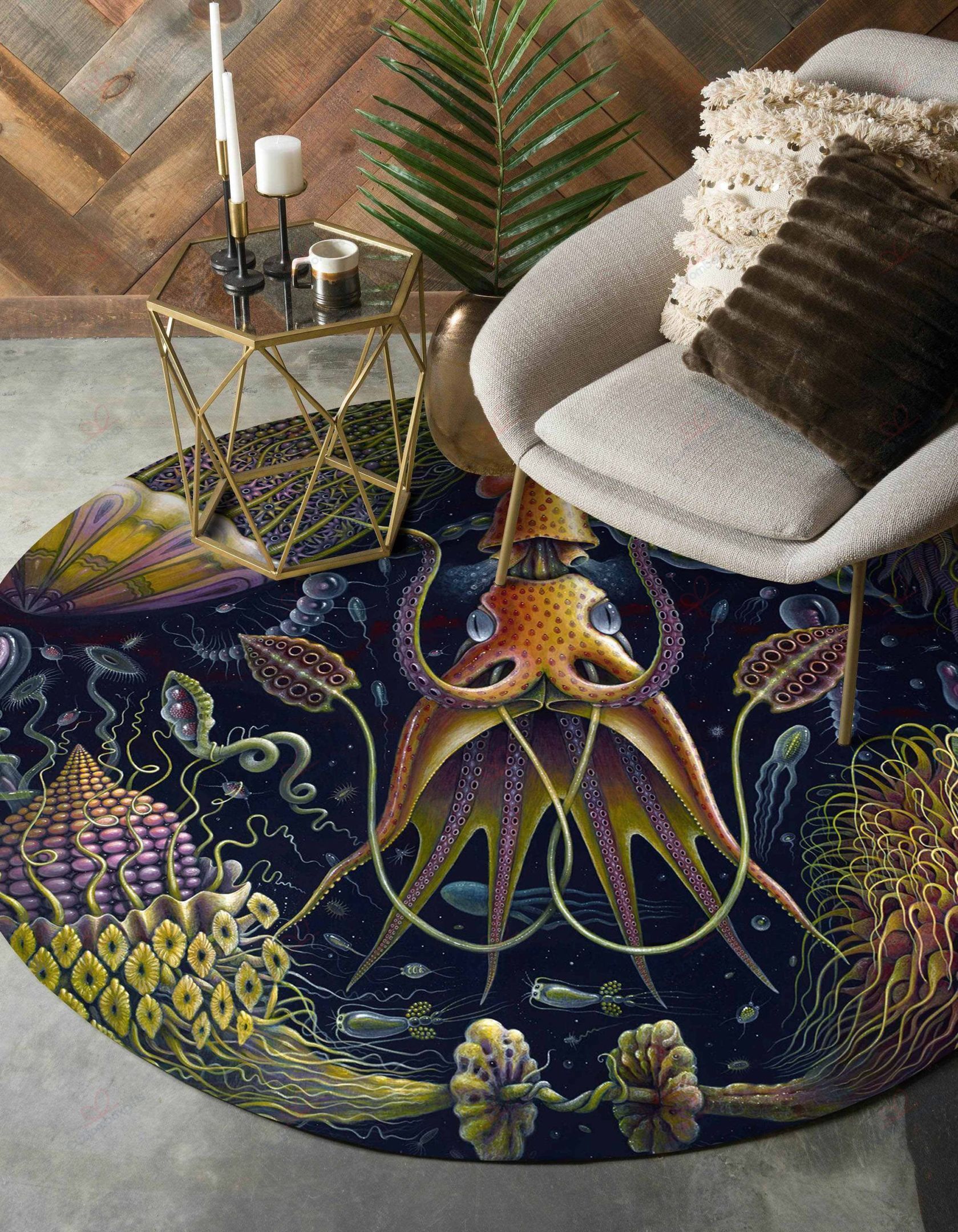 Sea Life Round Carpet Floor Rug Living Room Bedroom Decor Round Area Rug Carpet Sea Life Round Carpet Floor Rug Living Room Bedroom Decor Round Area Rug Carpet