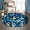 Sea Mermaid Star Marine Round Carpet Floor Rug Living Room Bedroom Decor Round Area Rug Carpet
