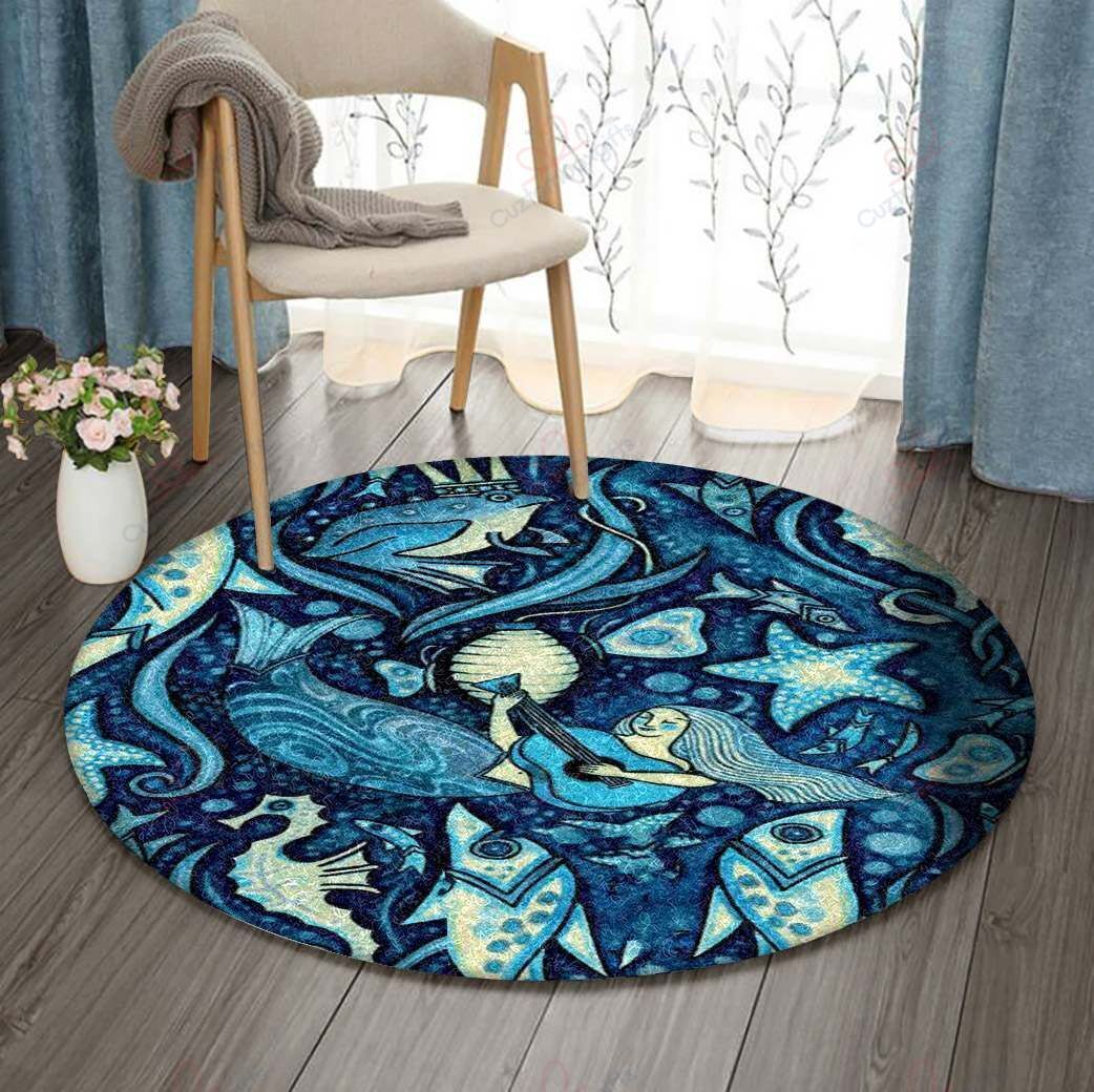 Sea Mermaid Star Marine Round Carpet Floor Rug Living Room Bedroom Decor Round Area Rug Carpet Sea Mermaid Star Marine Round Carpet Floor Rug Living Room Bedroom Decor Round Area Rug Carpet