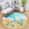 Sea Turtle Beach Round Carpet Floor Rug Living Room Bedroom Decor Round Area Rug Carpet