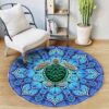Sea Turtle Blue Round Carpet Floor Rug Living Room Bedroom Decor Round Area Rug Carpet