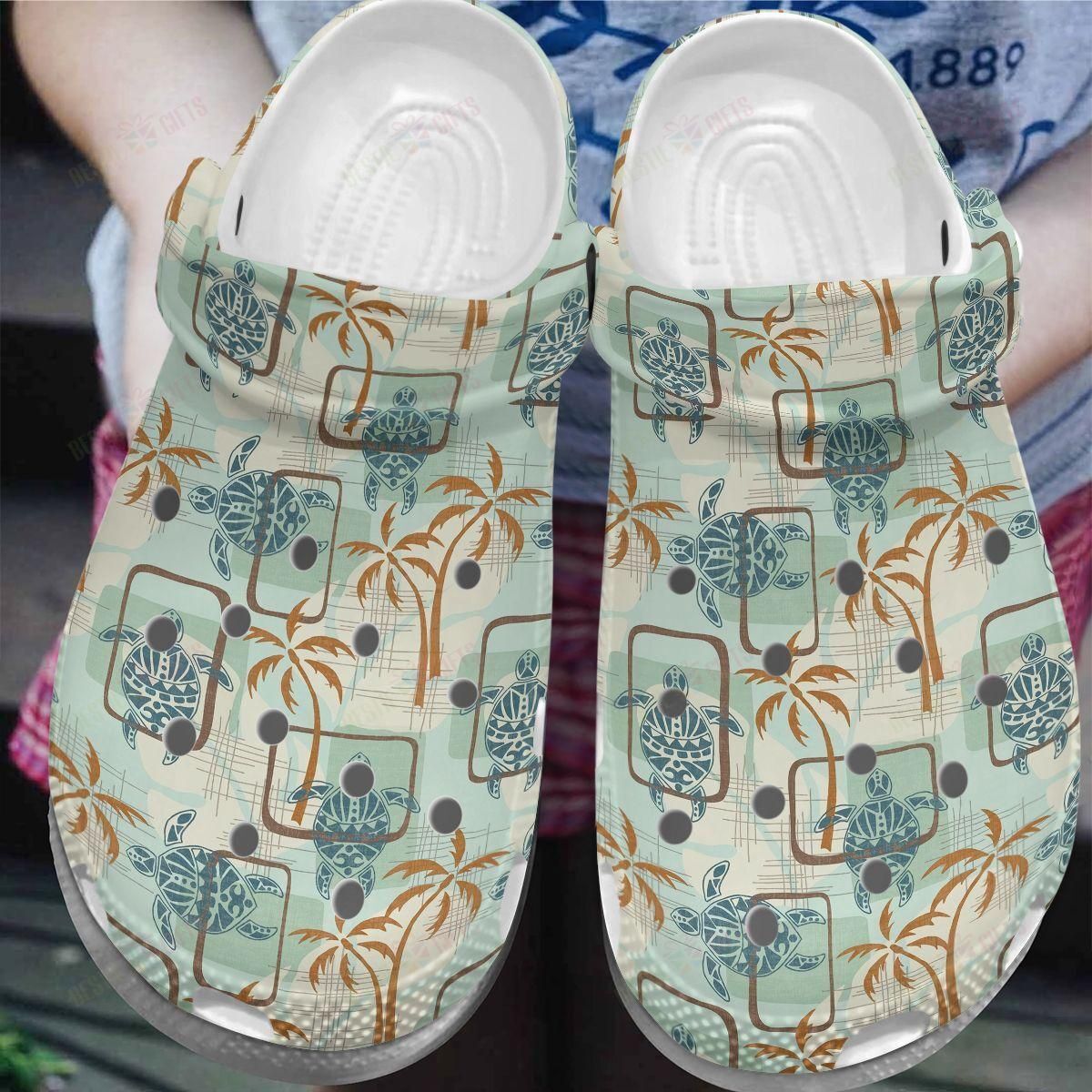 Sea Turtle Crocs Clog Classic Clog Whitesole Hawaiian Vibes Shoes Sea Turtle Crocs Clog Classic Clog Whitesole Hawaiian Vibes Shoes