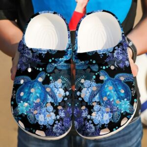 Sea Turtle Floral Turtles Sku 2093 Crocs Crocband Clog Comfortable For Mens Womens Classic Clog Water Shoes