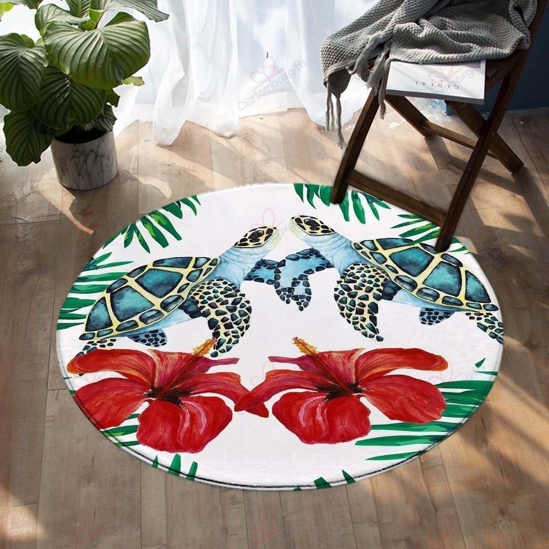 Sea Turtle Love Round Carpet Floor Rug Living Room Bedroom Decor Round Area Rug Carpet Sea Turtle Love Round Carpet Floor Rug Living Room Bedroom Decor Round Area Rug Carpet