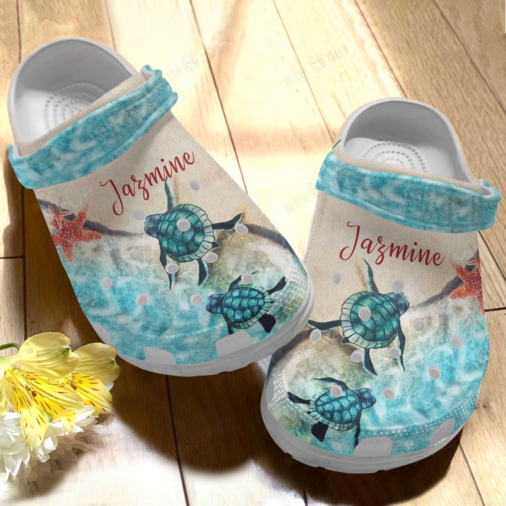 Sea Turtle Personalized Crocs Clog Classic Clog Whitesole Ocean Jewel Shoes Sea Turtle Personalized Crocs Clog Classic Clog Whitesole Ocean Jewel Shoes