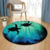 Sea Turtles Round Carpet Floor Rug Living Room Bedroom Decor Round Area Rug Carpet