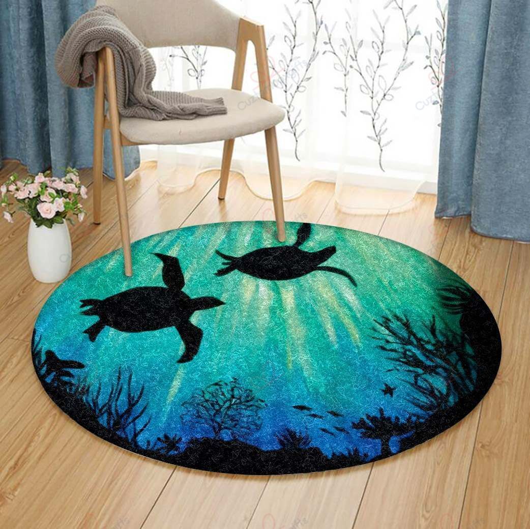 Sea Turtles Round Carpet Floor Rug Living Room Bedroom Decor Round Area Rug Carpet Sea Turtles Round Carpet Floor Rug Living Room Bedroom Decor Round Area Rug Carpet