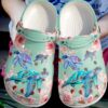 Sea Turtles With Roses Shoes Crocs Clog – Beautiful Ocean Flower Shoes Crocbland Clog For Women Mother Sister Daughter Niece Friend