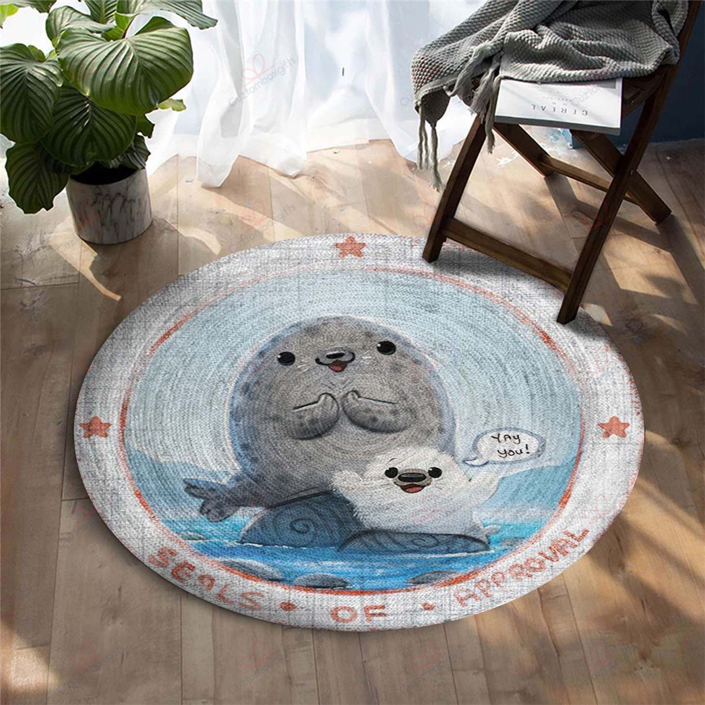 Seals Of Approval Round Carpet Floor Rug Living Room Bedroom Decor Round Area Rug Carpet Seals Of Approval Round Carpet Floor Rug Living Room Bedroom Decor Round Area Rug Carpet