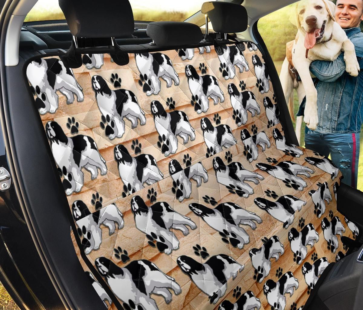 Seamless Landseer Dog Pattern Design Car Back Seat Cover Dog Car Seat Covers - f68c9de11727 Seamless Landseer Dog Pattern Design Car Back Seat Cover Dog Car Seat Covers - f68c9de11727