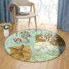 Seashell Starfish Round Carpet Floor Rug Living Room Bedroom Decor Round Area Rug Carpet