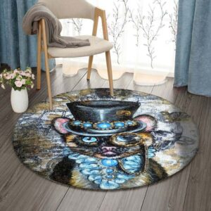 Serious Business Cat Round Carpet Floor Rug Living Room Bedroom Decor Round Area Rug Carpet