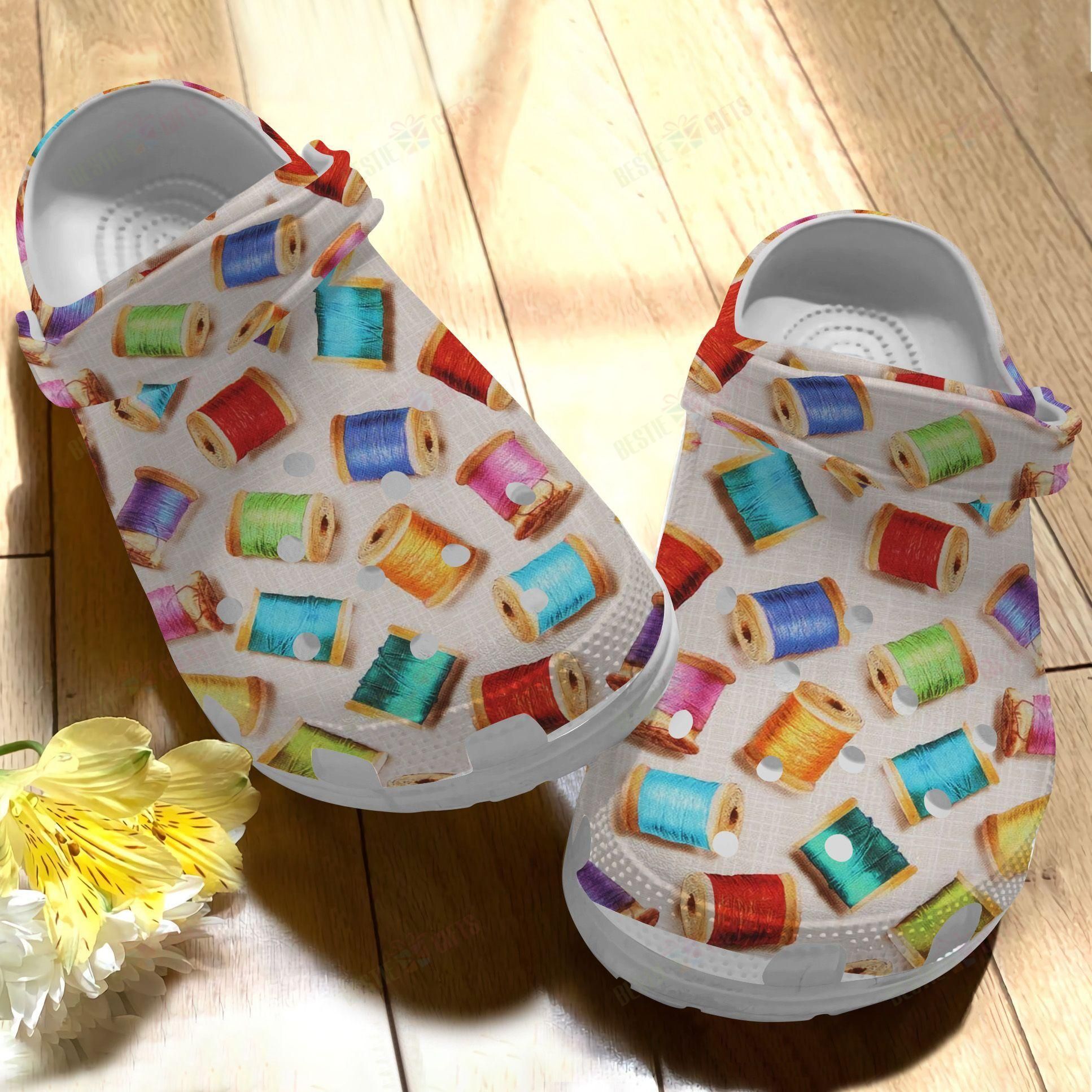 Sewing Crocs Clog Classic Clog Whitesole 3 Styles Cotton Reels Shoes Sewing Crocs Clog Classic Clog Whitesole 3 Styles Cotton Reels Shoes