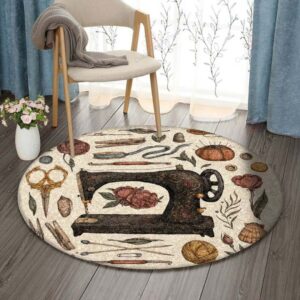 Sewing Round Carpet Floor Rug Living Room Bedroom Decor Round Area Rug Carpet
