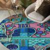 Sewing Love Round Carpet Floor Rug Living Room Bedroom Decor Round Area Rug Carpet