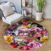 Sewing Machine Round Carpet Floor Rug Living Room Bedroom Decor Round Area Rug Carpet