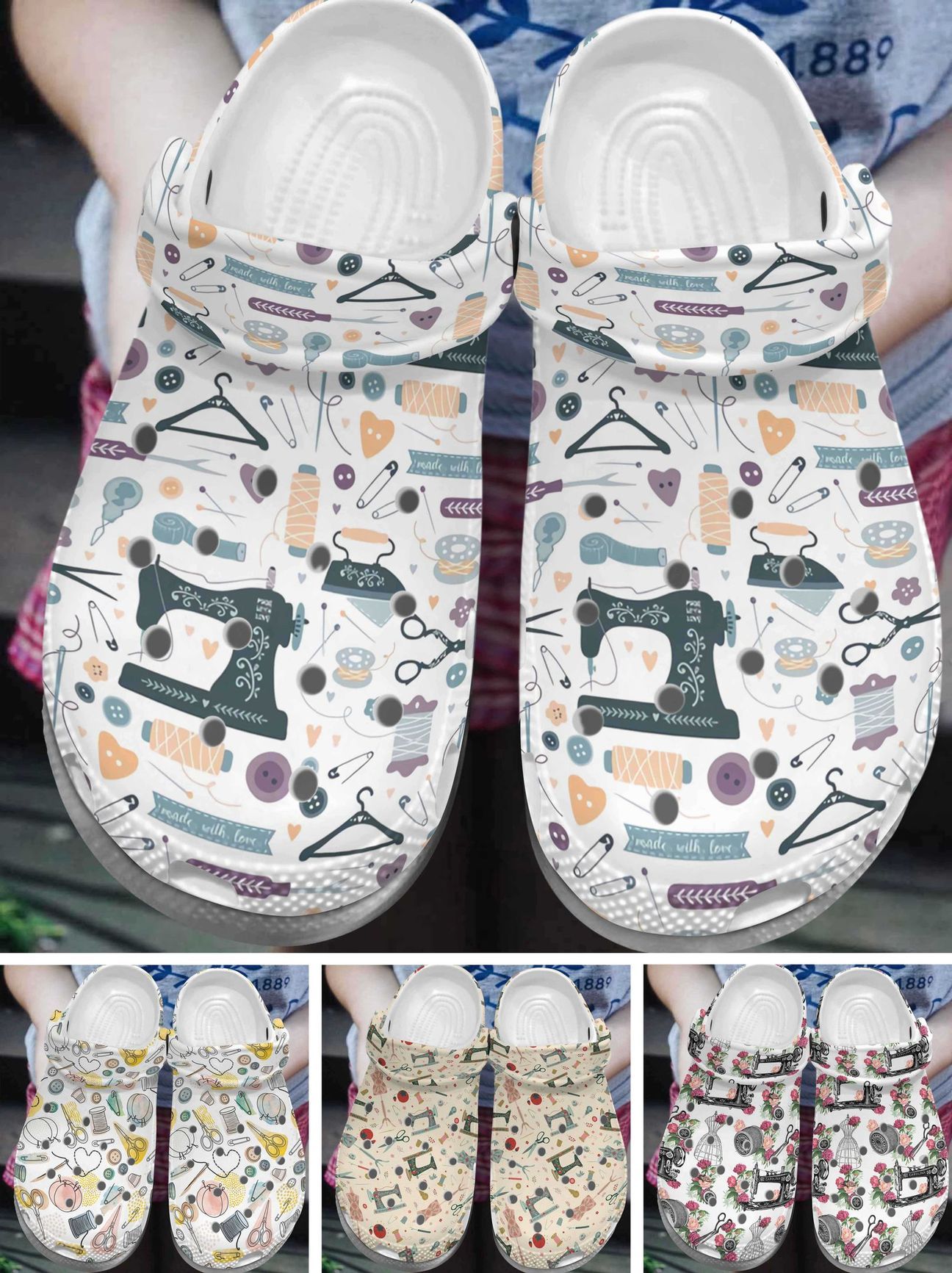 Sewing Personalize Clog Custom Crocs Fashionstyle Comfortable For Women Men Kid Print 3D Collection 1 Sewing Personalize Clog Custom Crocs Fashionstyle Comfortable For Women Men Kid Print 3D Collection 1